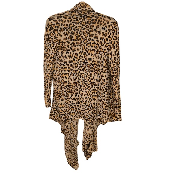 Alice + Olivia Leopard Drape‎ Cardigan Waterfall Open Front Soft Animal Print - Picture 8 of 8